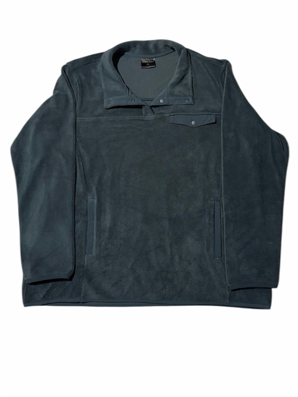 32 Degrees Heat Men’s Fleece Pullover XL Charcoal Snap Neck Sweatshirt